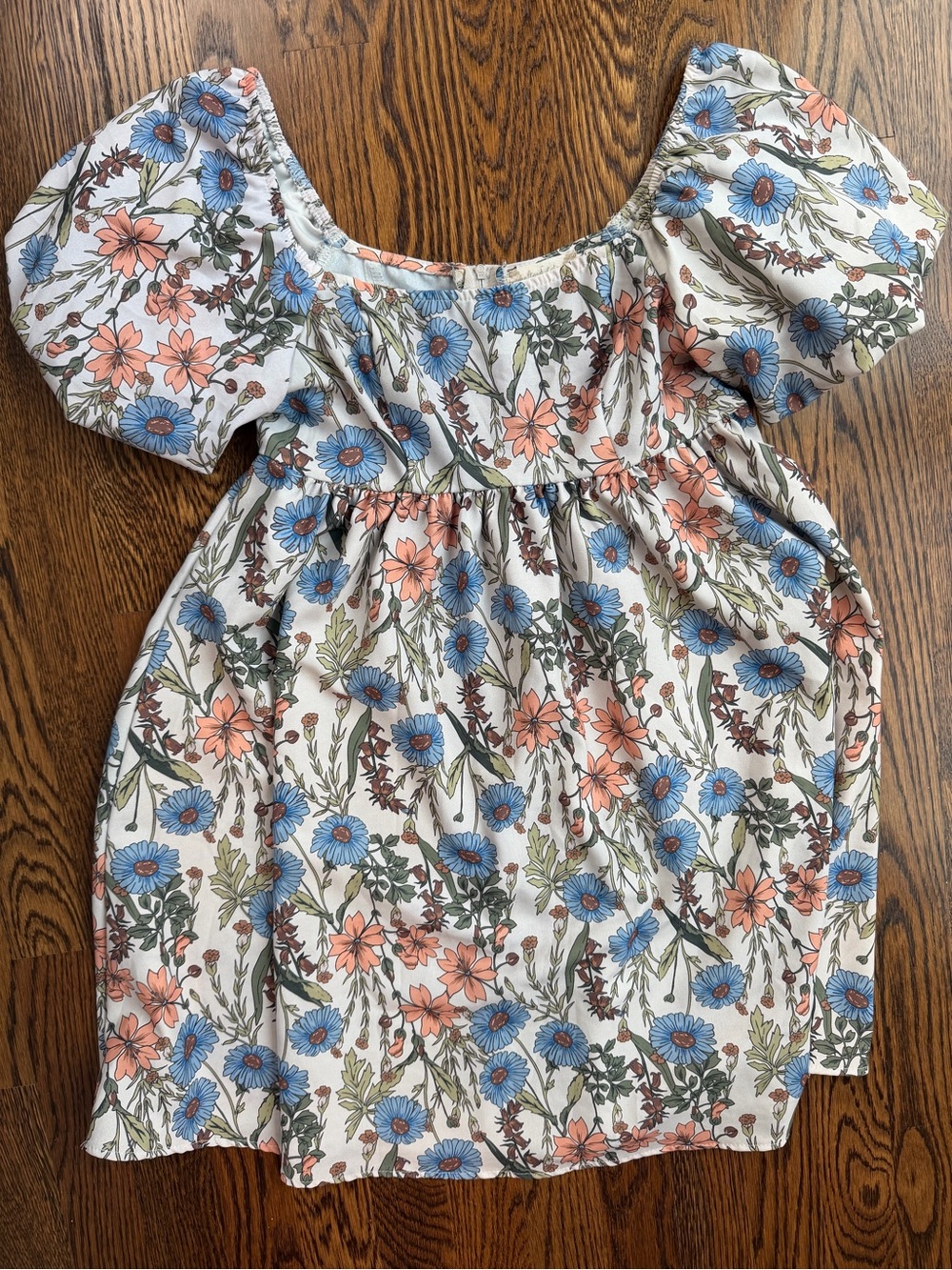 Altar’d State Floral Puff-Sleeve Autumn Feminine Romantic Dress